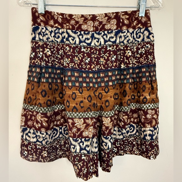 Byer California Pants - Byer California boho patchwork multi print blue brown lightweight shorts SZ M